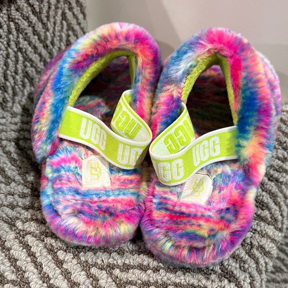 UGG Kids' Fluff Yeah Pixelate slippers size 3Y - Picture 5 of 6